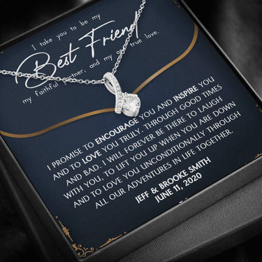Personalized Best Friend (Groom to Bride) Alluring Beauty Necklace - Love You This Much